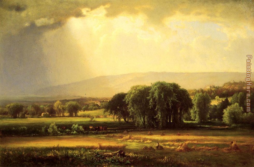 Harvest Scene in the Delaware Valley painting - George Inness Harvest Scene in the Delaware Valley art painting